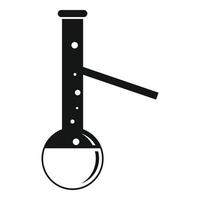 Long boiling flask icon, simple style vector