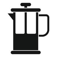 icono de prensa de té de café, estilo simple vector