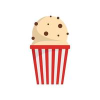 Popcorn icon, flat style vector