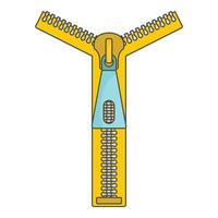 Zipper icon, cartoon style vector