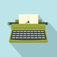 Retro typewriter icon, flat style vector