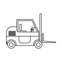 Forklift icon, outline style vector