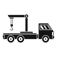 Crane truck icon, simple style vector