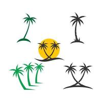 ilustración de verano de palmera vector