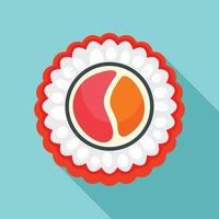 Rice sake sushi icon, flat style vector