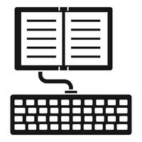 Typing book icon, simple style vector