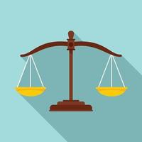 Judge balance icon, flat style vector