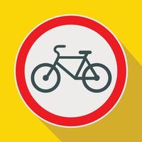 viajar en bicicleta está prohibido icono de señal de tráfico vector