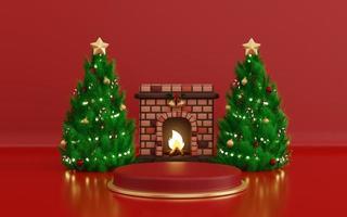3D Christmas illustration with podium display product photo