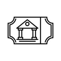 Museum Ticket Vector Icon