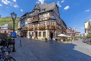 Panoramic view over the historic half-timbered houses of Bacharach