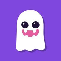 lindo fantasma de dibujos animados sobre fondo púrpura. vector