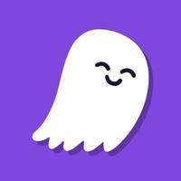 lindo fantasma de dibujos animados sobre fondo púrpura. vector