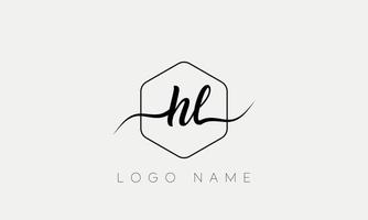 escritura a mano carta hl logo pro archivo vectorial vector