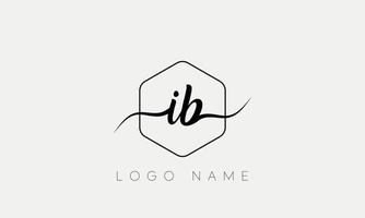 Handwriting letter IB logo pro vector file pro Vector Pro Vector