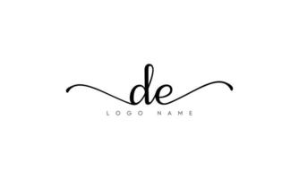 Handwriting letter DE logo pro vector file pro Vector Pro Vector