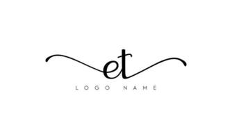 Handwriting letter ET logo pro vector file pro Vector Pro Vector