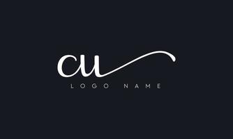 Handwriting letter CU logo pro vector file pro Vector Pro Vector