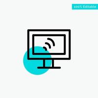 Computer Wifi Service turquoise highlight circle point Vector icon