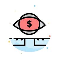 Eye Dollar Marketing Digital Abstract Flat Color Icon Template vector