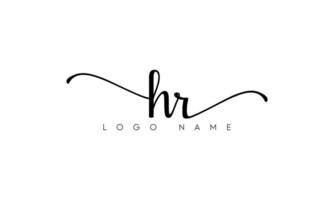 escritura a mano carta hr logo pro archivo vectorial vector