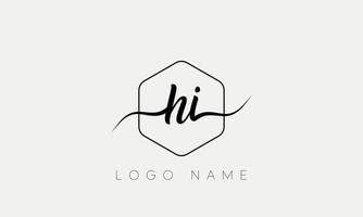 Handwriting letter HI logo pro vector file pro Vector Pro Vector