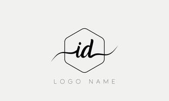 Handwriting letter ID logo pro vector file pro Vector Pro Vector