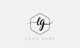 escritura a mano carta lg logo pro archivo vectorial vector