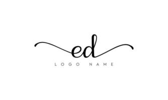 Handwriting letter ED logo pro vector file pro Vector Pro Vector
