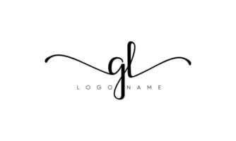 Handwriting letter GL logo pro vector file pro Vector Pro Vector