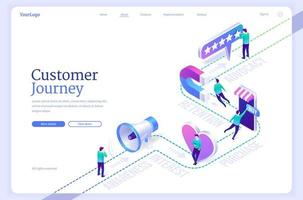 Customer journey banner, buying process map vector