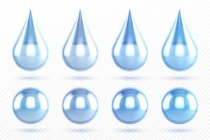 Blue water drops and aqua spheres vector