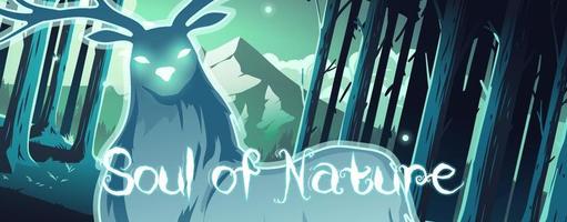 Soul of nature cartoon banner magic deer in forest