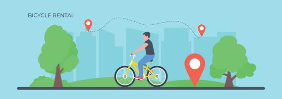 Trendy Bicycle Rental vector