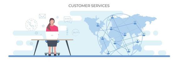 Trendy Customer Services vector