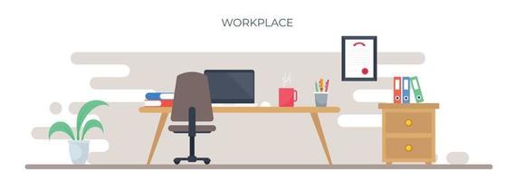 Trendy Workplace Concepts vector