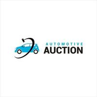 modern car auction logo design in blue color icon inspiration and idea vector