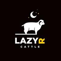 sheep cattle logo fun modern cartoon style vector