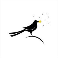 vector animal de diseño de logotipo de pájaro urraca