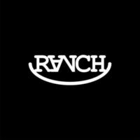 ranch logo simple typography art cattle vector