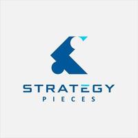 puzzle logo modern simple strategy piece vector