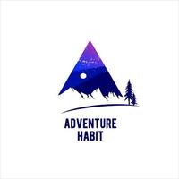 adventure logo simple triangle multi colored mountain vector