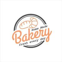 simple circle homemade bakery badge stamp with pastry vector