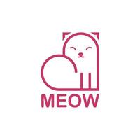 simple modern cat logo design in line art style vector