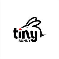 rabbit logo simple black text with bunny typography vector