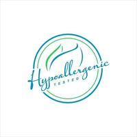 hypoallergenic tested text inside round frame vector