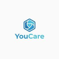 Creative care logo, care design concept, happy logo concept, love design vector