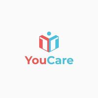 Creative care logo, care design concept, happy logo concept, love design vector