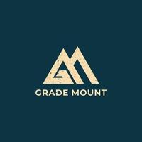 Abstract initial letter GM or MG logo in white color isolated in dark blue background applied for outdoor and sports gear marketplace logo also suitable for the brands or companies vector