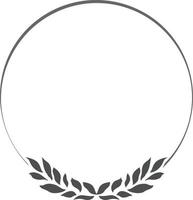 circular frame decorated with some leaves, suitable for graphic works, templates, and clip art   6 vector